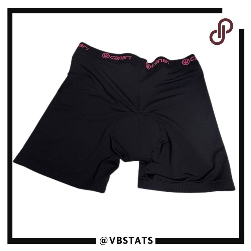 Canari Men's Stretch Padded Black Pink Logo Compression Cycling Short Size XL‎